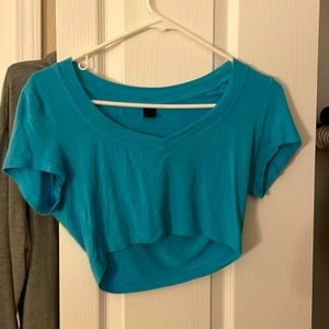 superrr cute blue bells shirt/crop-top